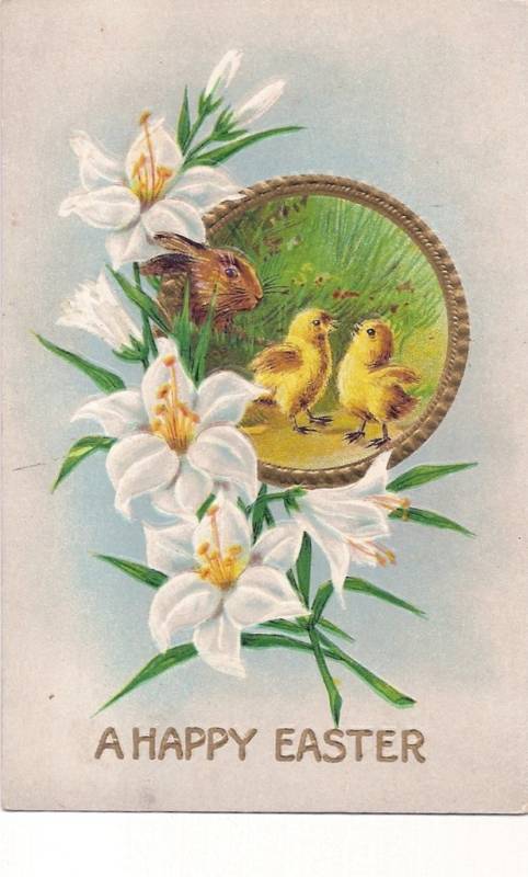 Samson Brothers Bunny Rabbit Chick Easter Postcard Series S357