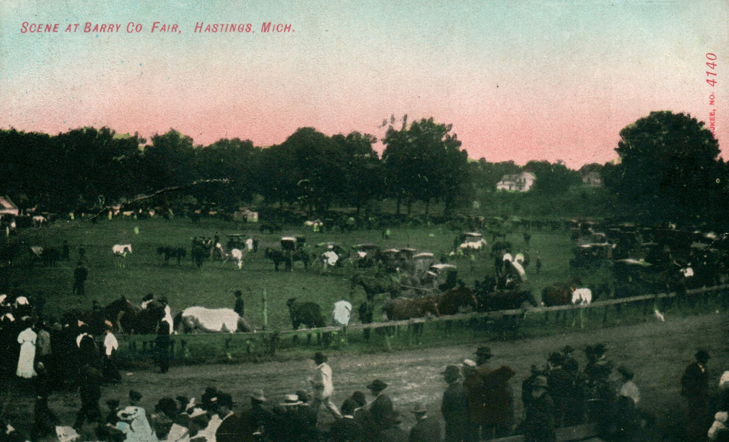 1908 Printed Photo Scene at Barry Co. Fair Hastings MI MICH Michigan Postcard