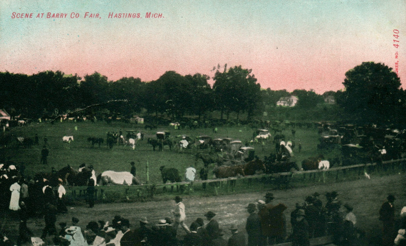 1908 Printed Photo Scene at Barry Co. Fair Hastings MI MICH Michigan Postcard