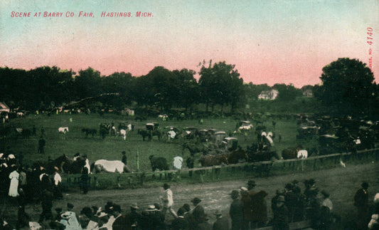 1908 Printed Photo Scene at Barry Co. Fair Hastings MI MICH Michigan Postcard