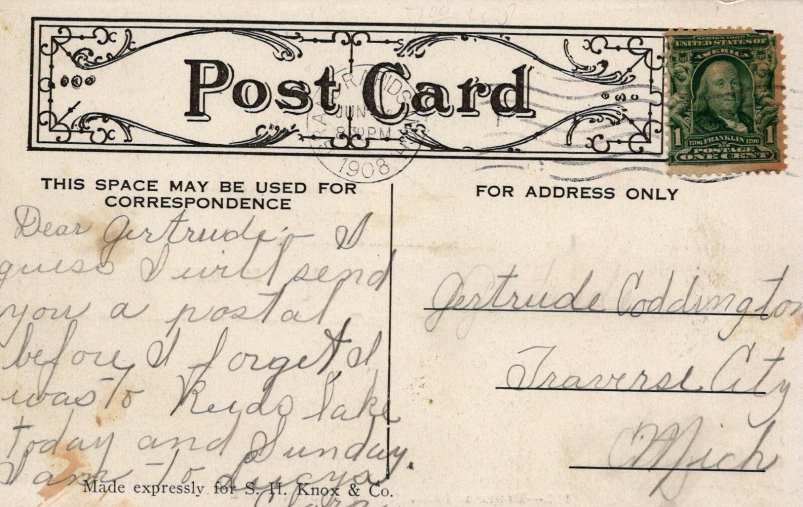 110 Ramona Park Grand Rapids Michigan MI Mich Postcard