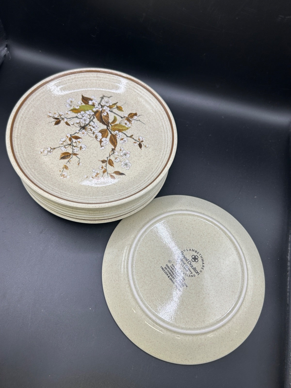 Royal Doulton WILD CHERRY 9 Salad Plates Made in England Lambethware 1979