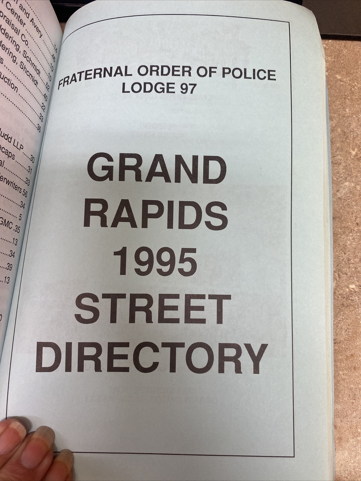 1995 FOP Fraternal Order of Police Lodge 97 Grand Rapids MI Directories 