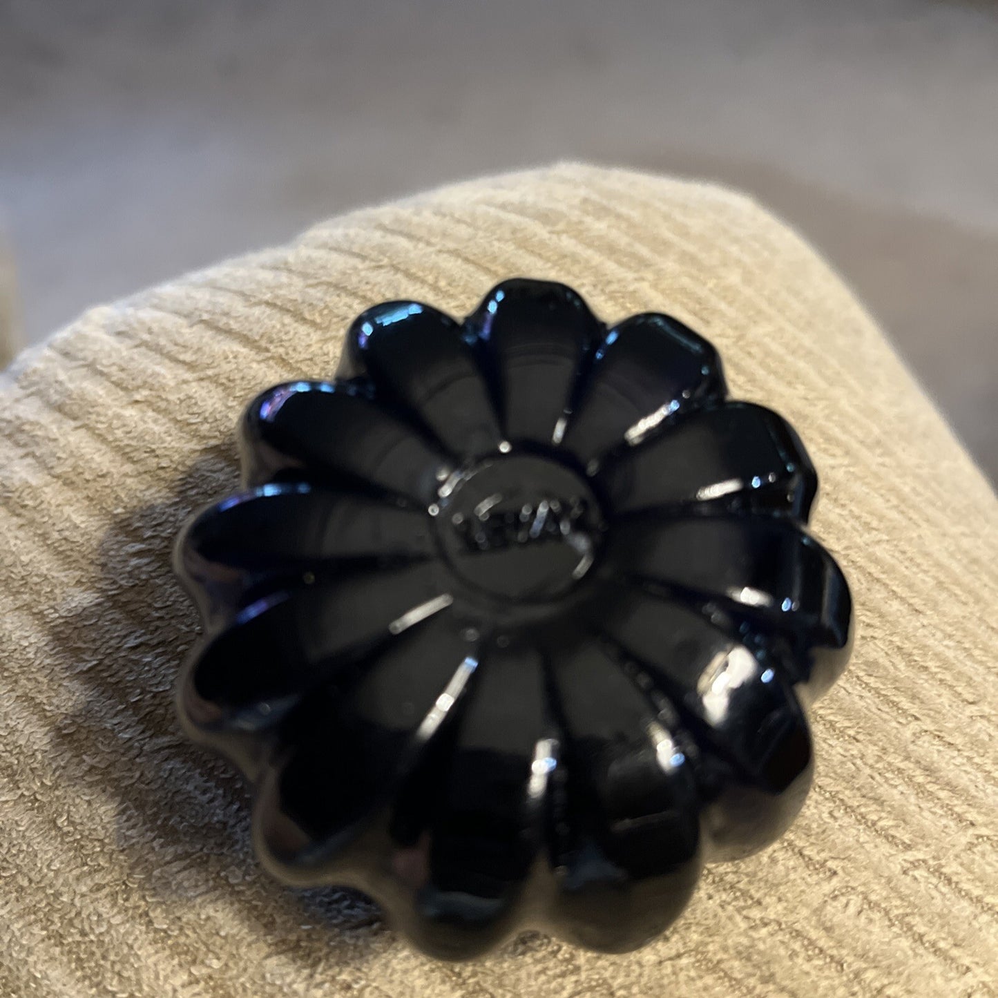 Vintage Levay (Gary Levi) Hand Blown Black Glass Paperweight