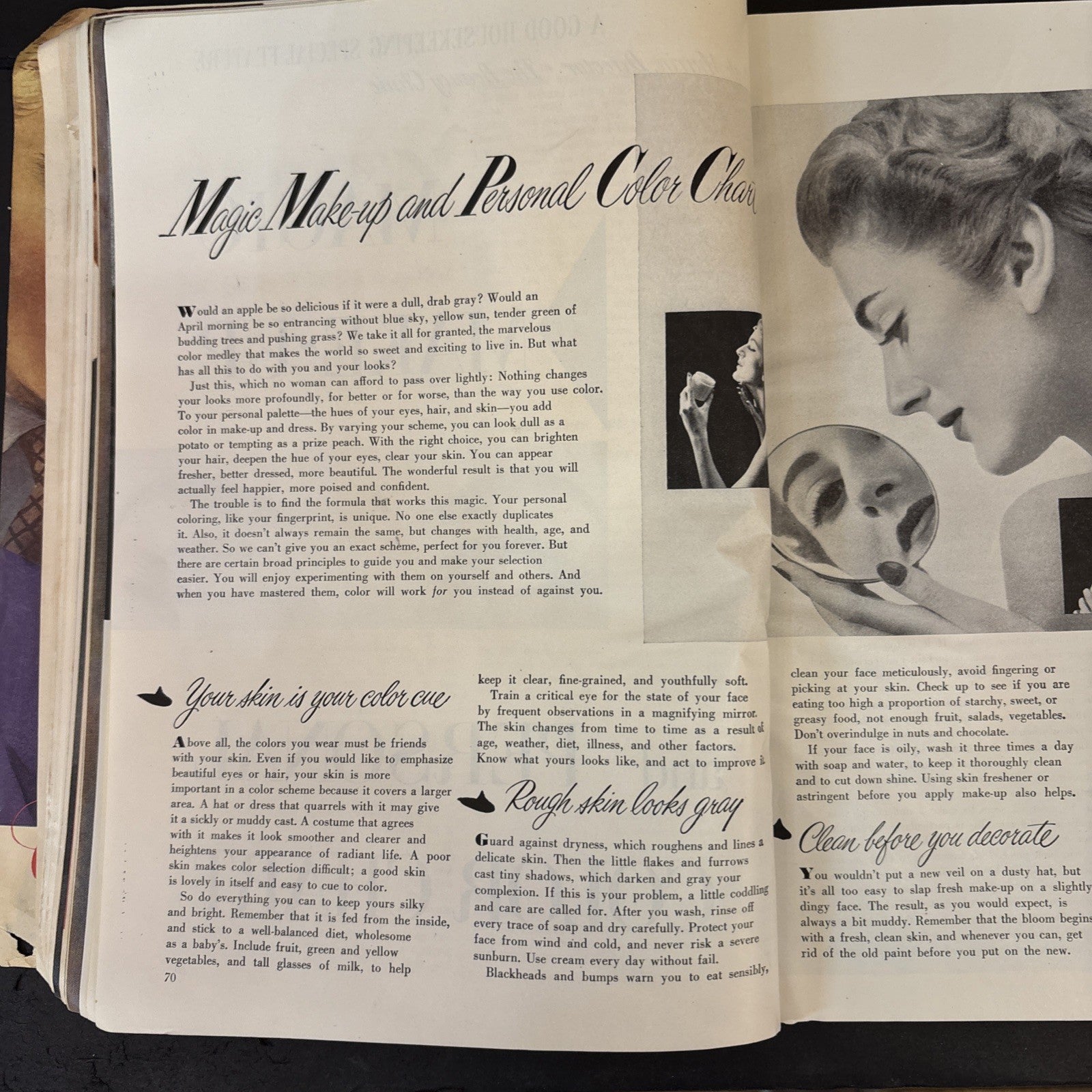 Vtg April 1951 Good Housekeeping Magazine Magic Make-Up & Color Chart 338 pages