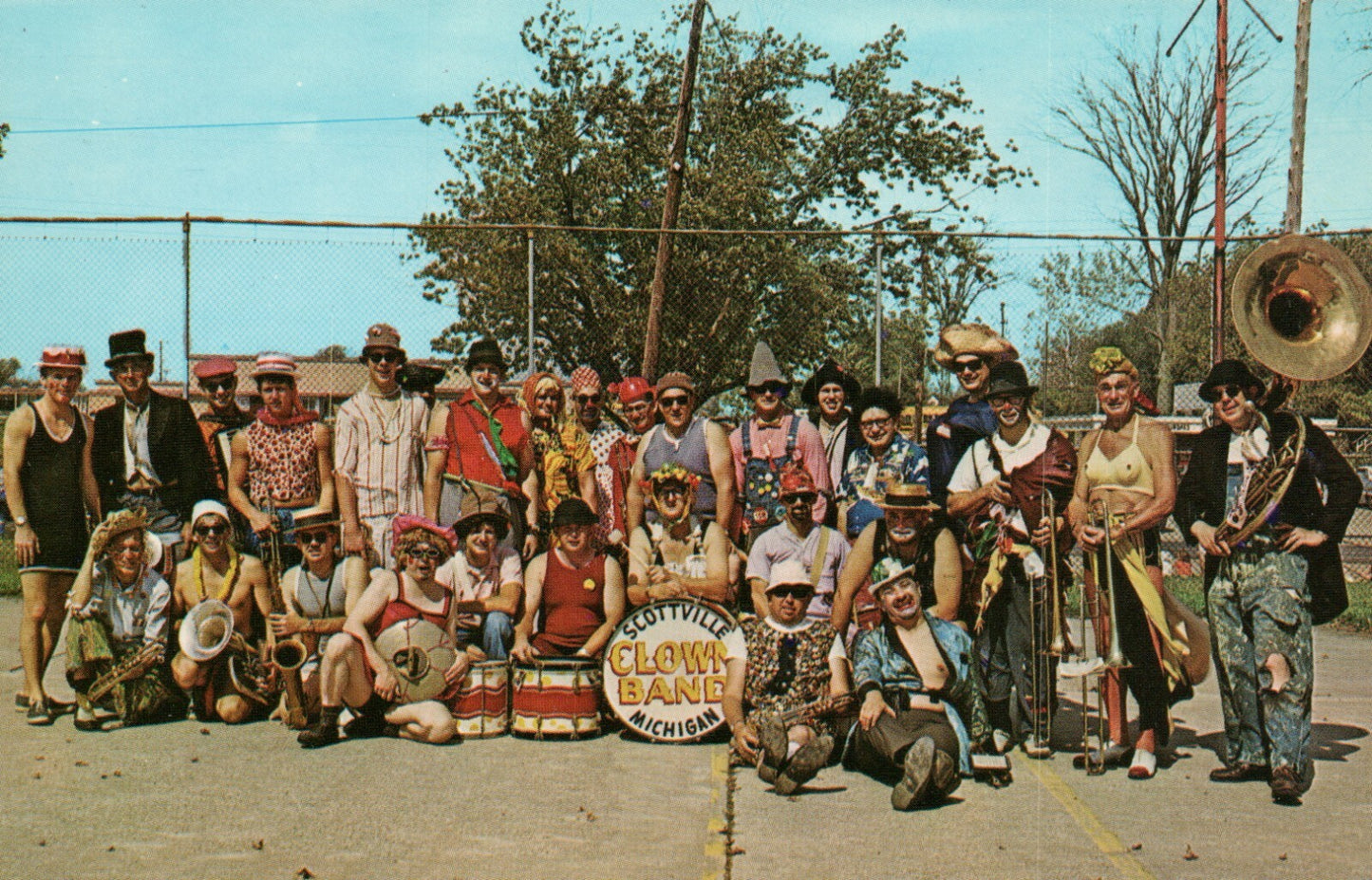 Real Photo Scottville Clown Band MI Michigan Mich Postcard 