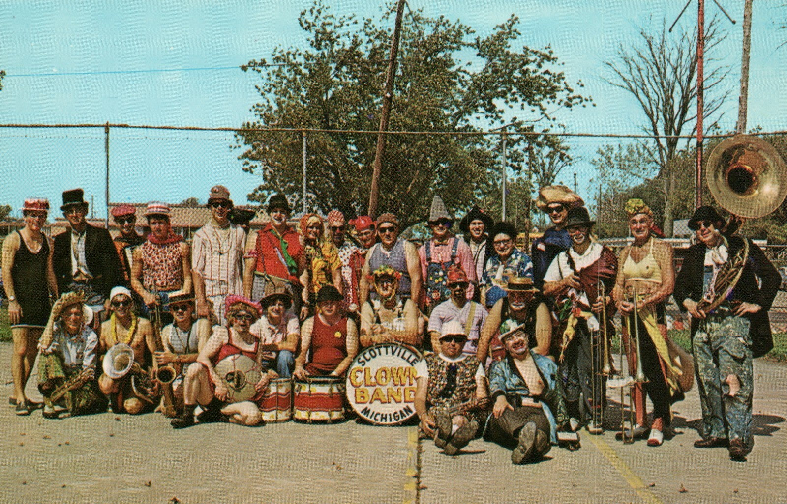 Real Photo Scottville Clown Band MI Michigan Mich Postcard 