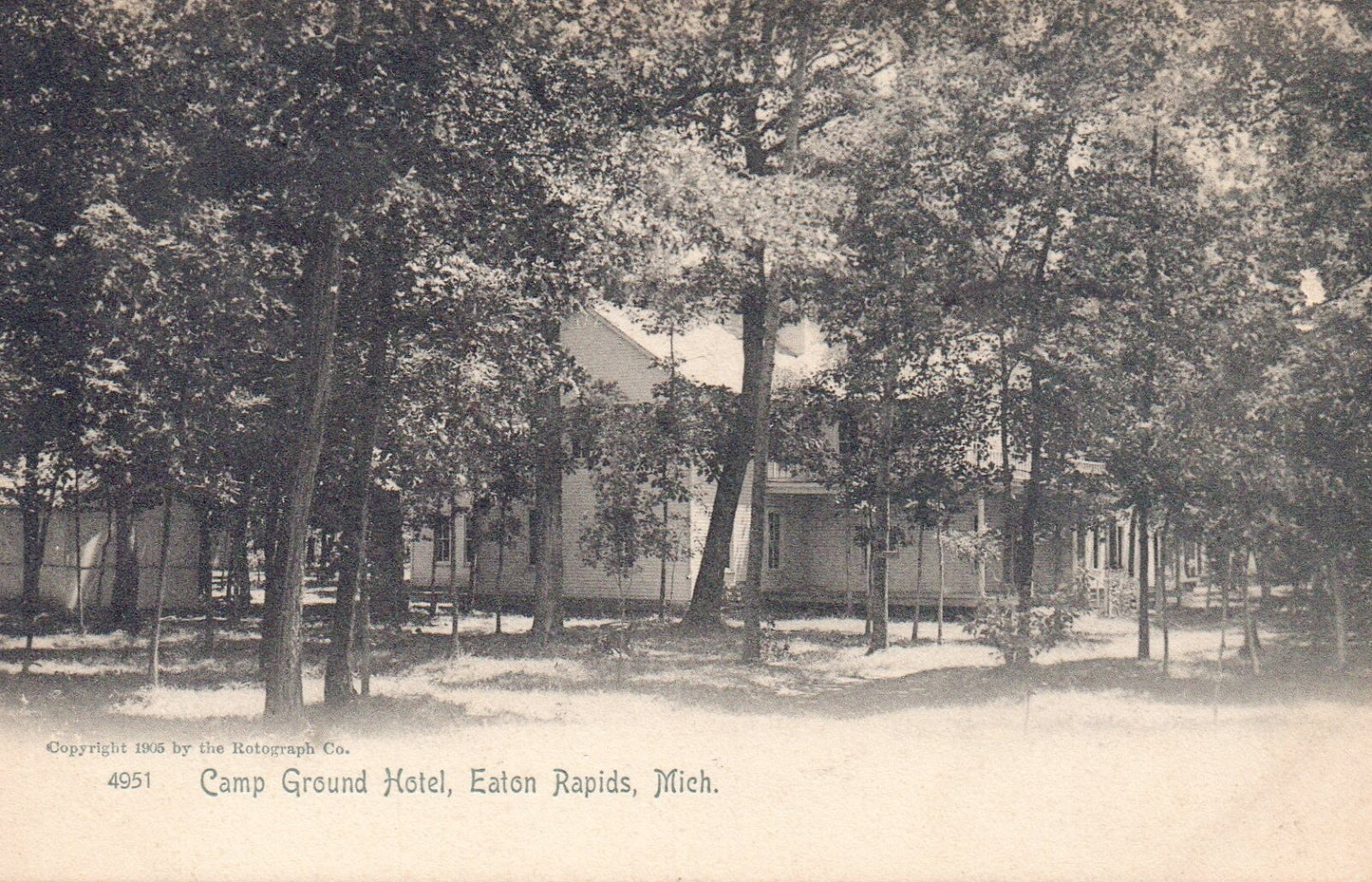Camp Ground Hotel in Eaton Rapids Michigan Mich MI Postcards