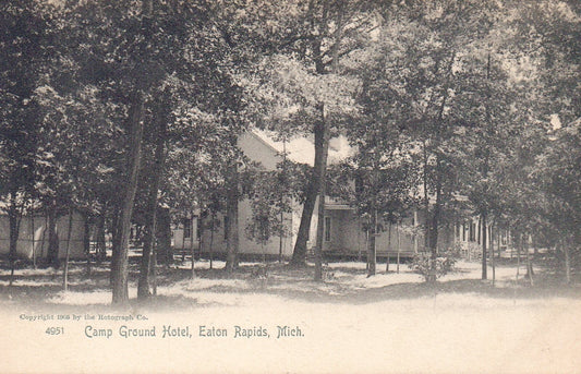 Camp Ground Hotel in Eaton Rapids Michigan Mich MI Postcards