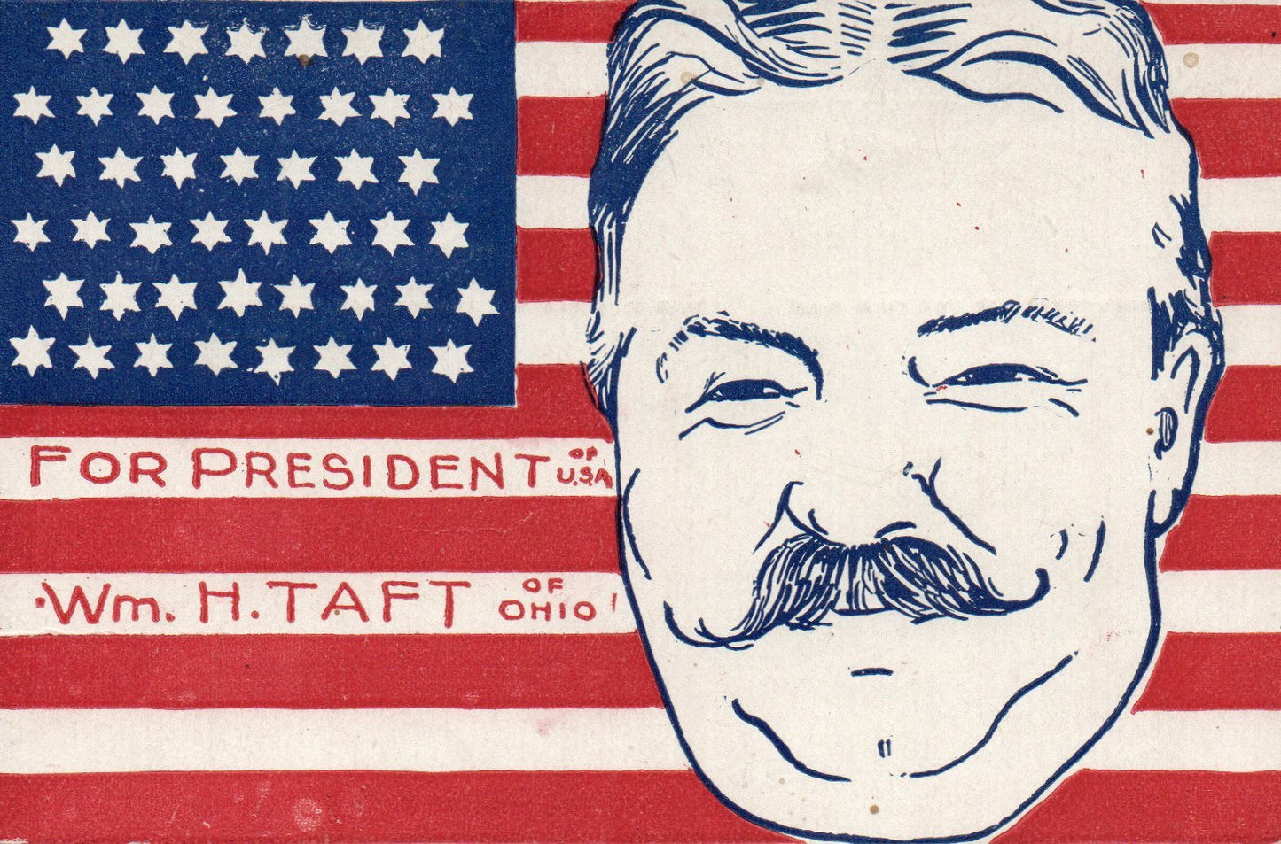  Scarce Patriotic Political William H Taft For President Postcard