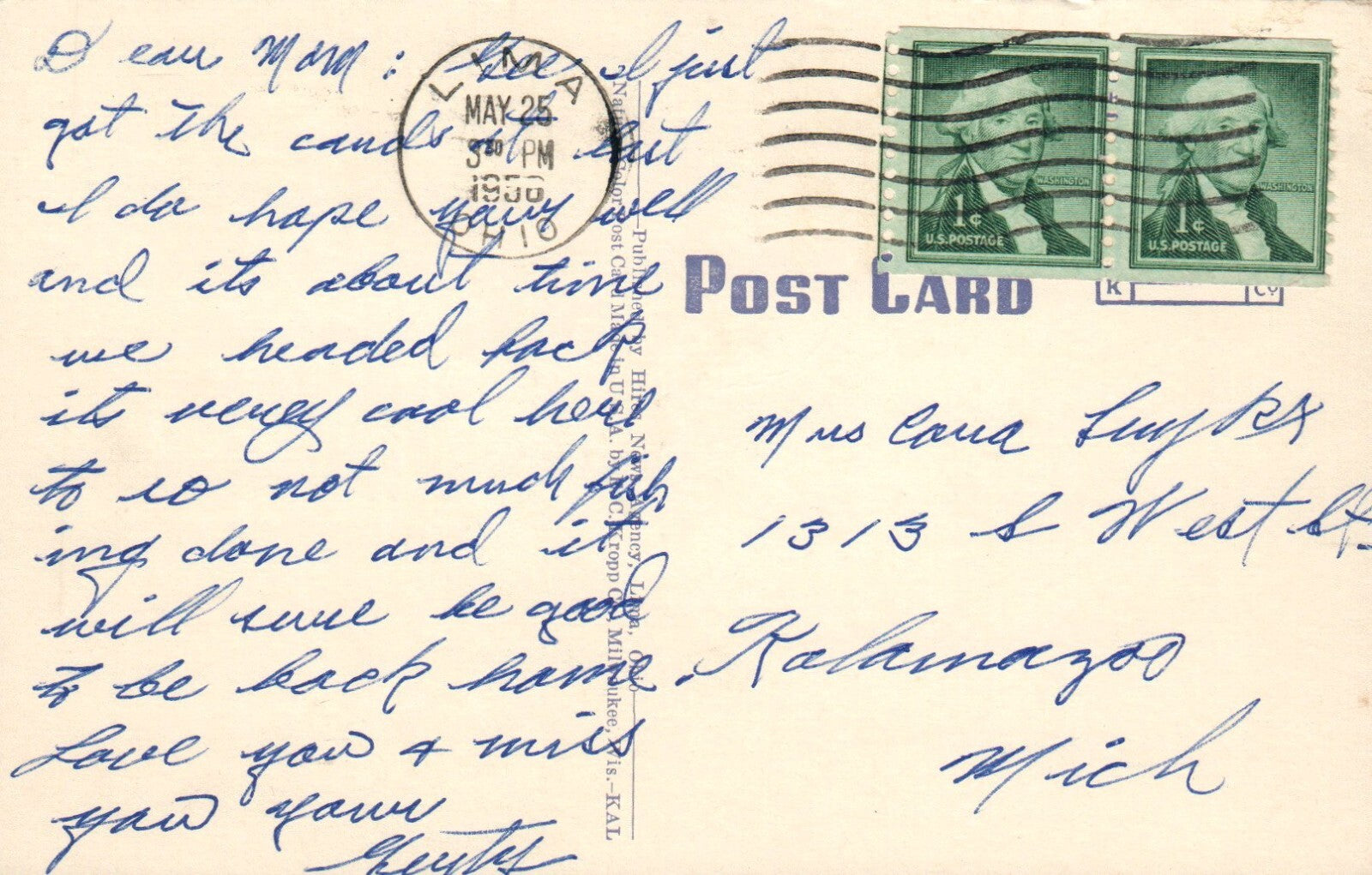 New Elks Home North and West Streets in Lima Ohio OH Postcard