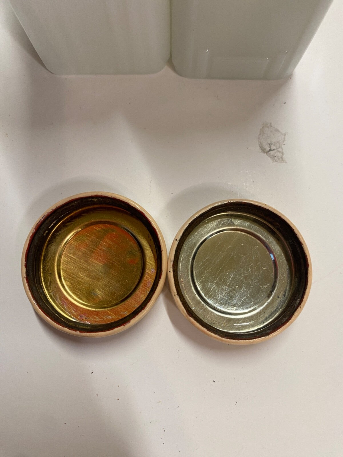 Vintage Griffith's Mid-Century Milk Glass Spice Jar Set of 4 pink Lid