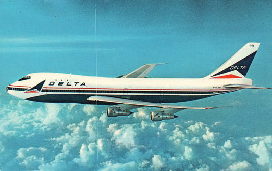 Fly Delta Boeing 747 Superjets Airplane Postcard
