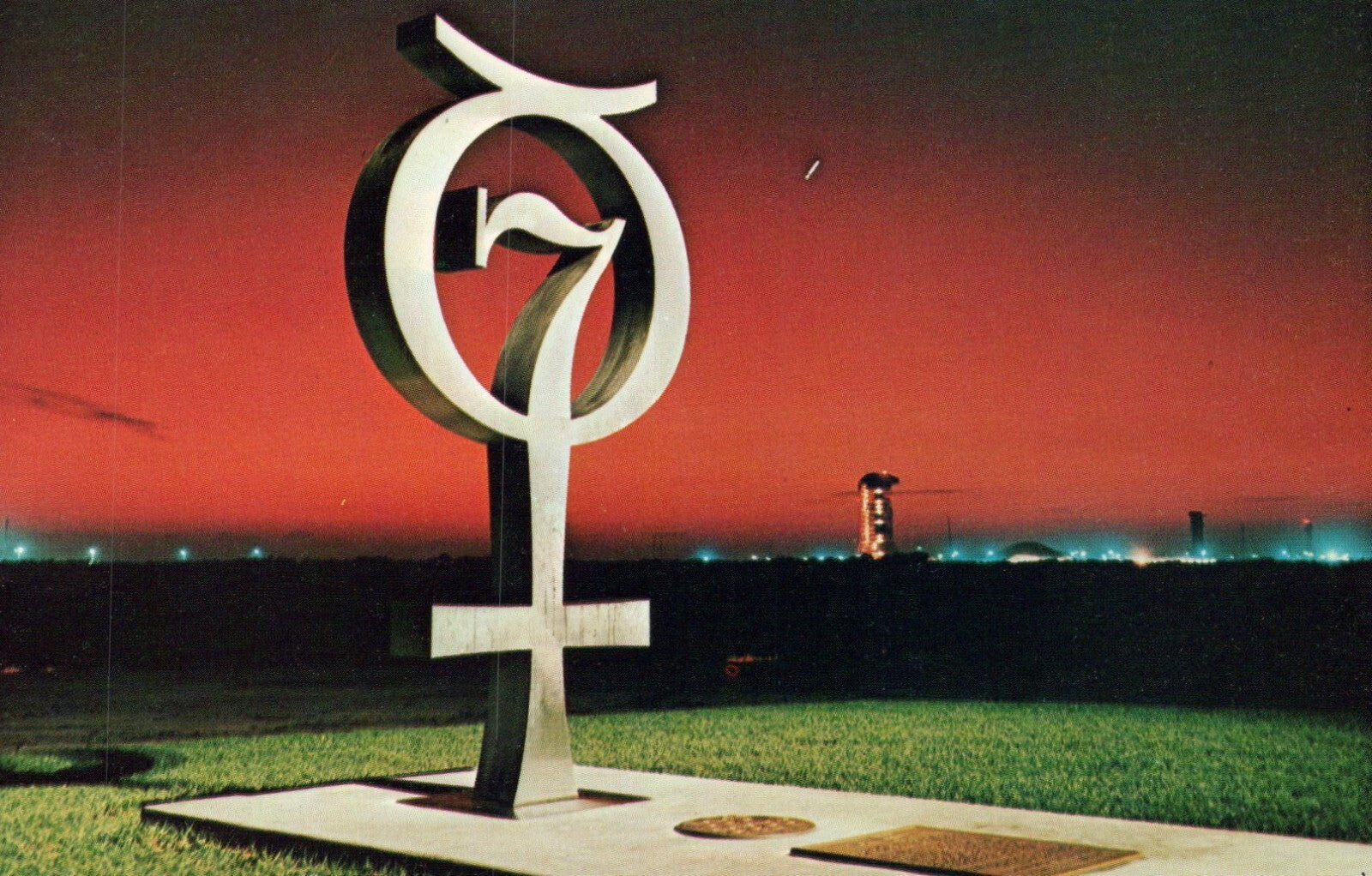 Erected in Honor of the Seven Original Astronauts JFK Center NASA Space Postcard