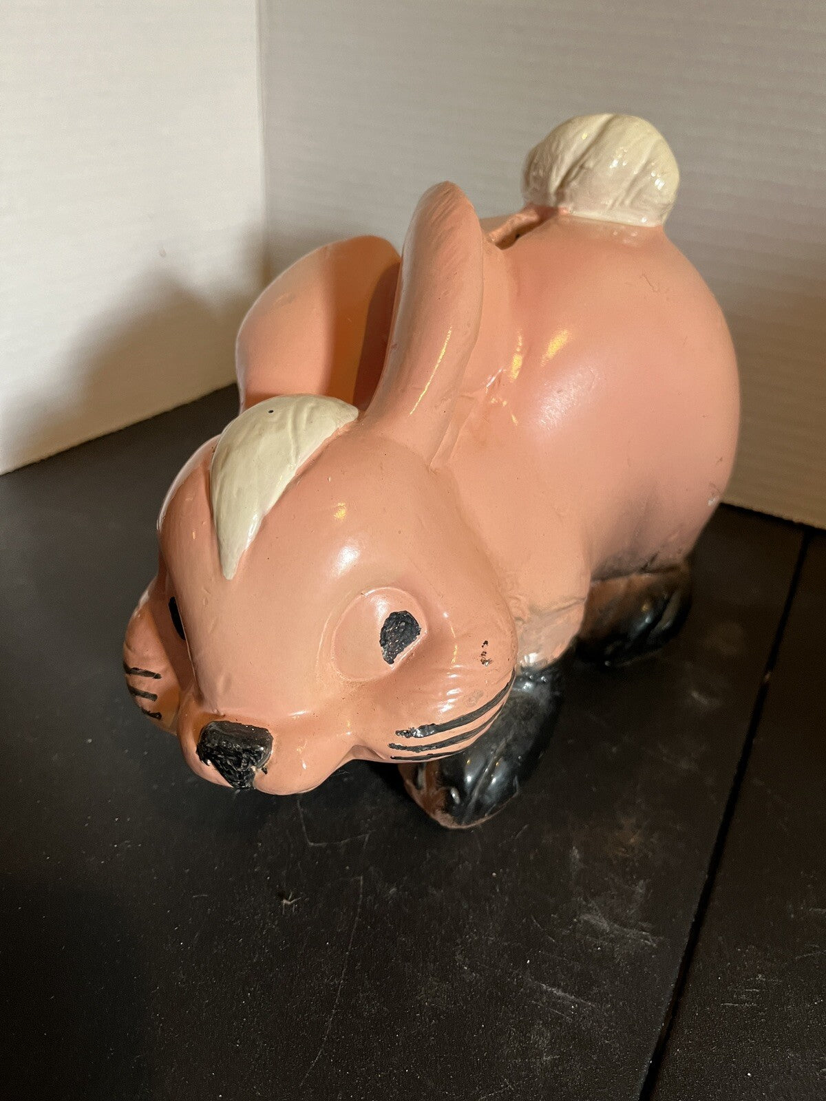 VTG CHALKWARE PINK Easter BUNNY/Rabbitt BANK/CARNIVAL PRIZE