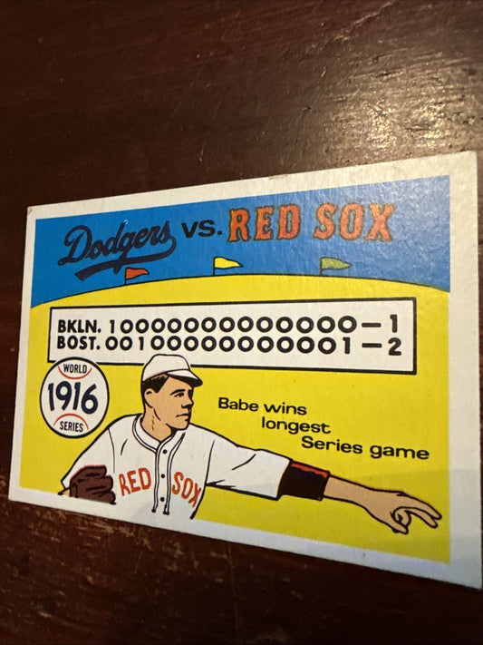1968 Fleer Dodgers Vs Sox 1916 World Series Babe Ruth  Baseball Card longest