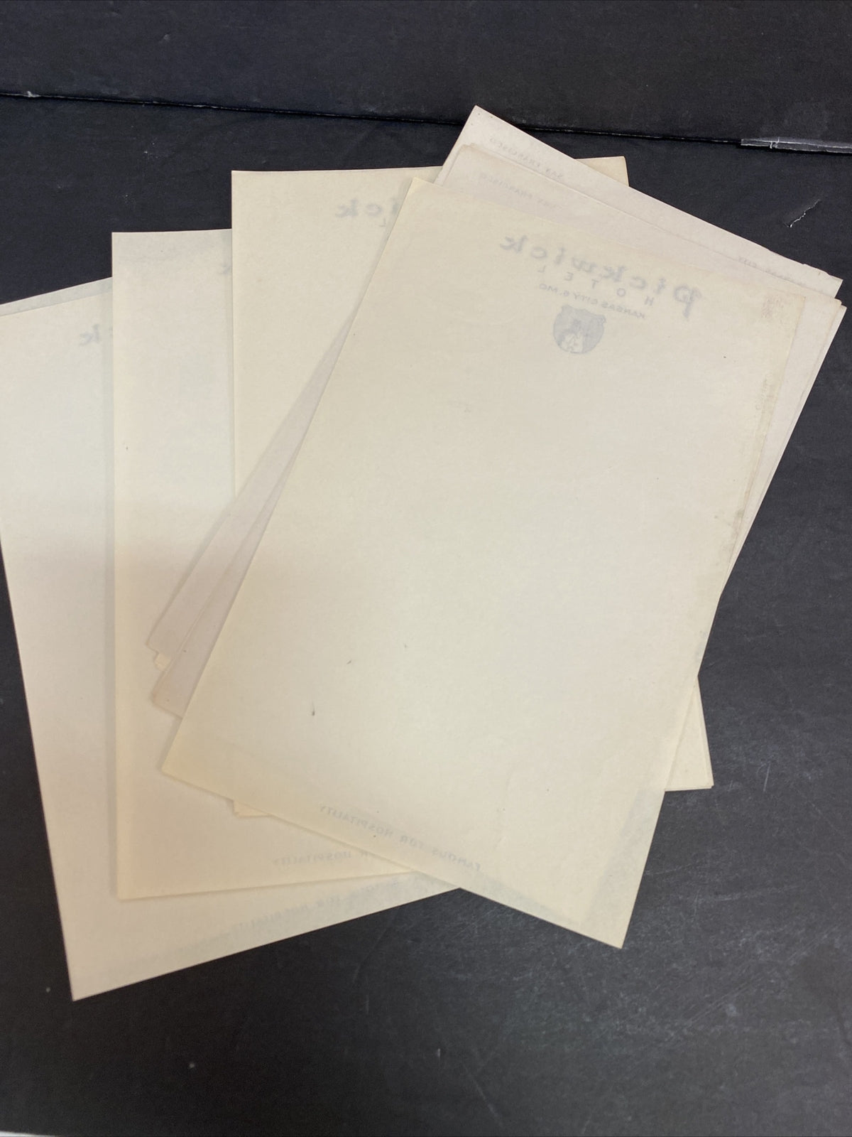 Vintage Pickwick Hotel Kansas City 6 Missouri MO Hotel Stationary 7 Sheets