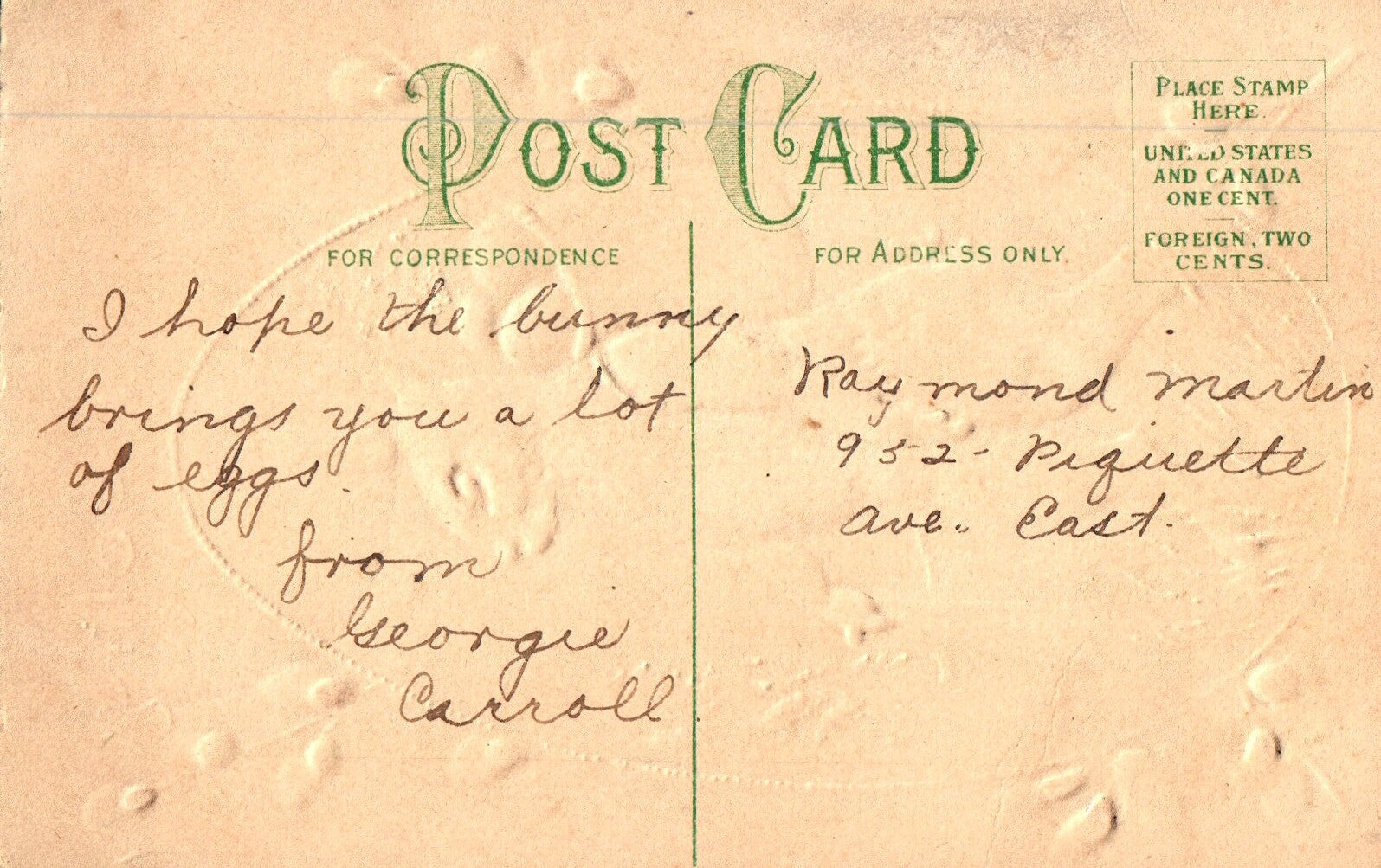 Easter Greetings Easter Bunny Delivering Eggs For Easter Vintage Easter Postcard