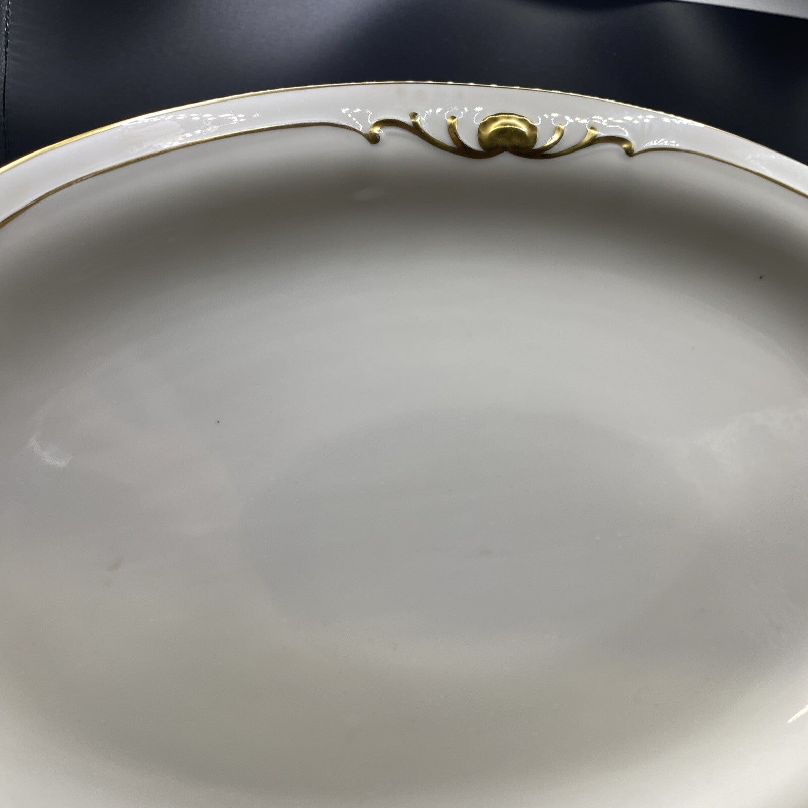 RARE Large 16" x 10 1/4" Waldershof Bavaria SERVING Platter Cream with Gold Rim