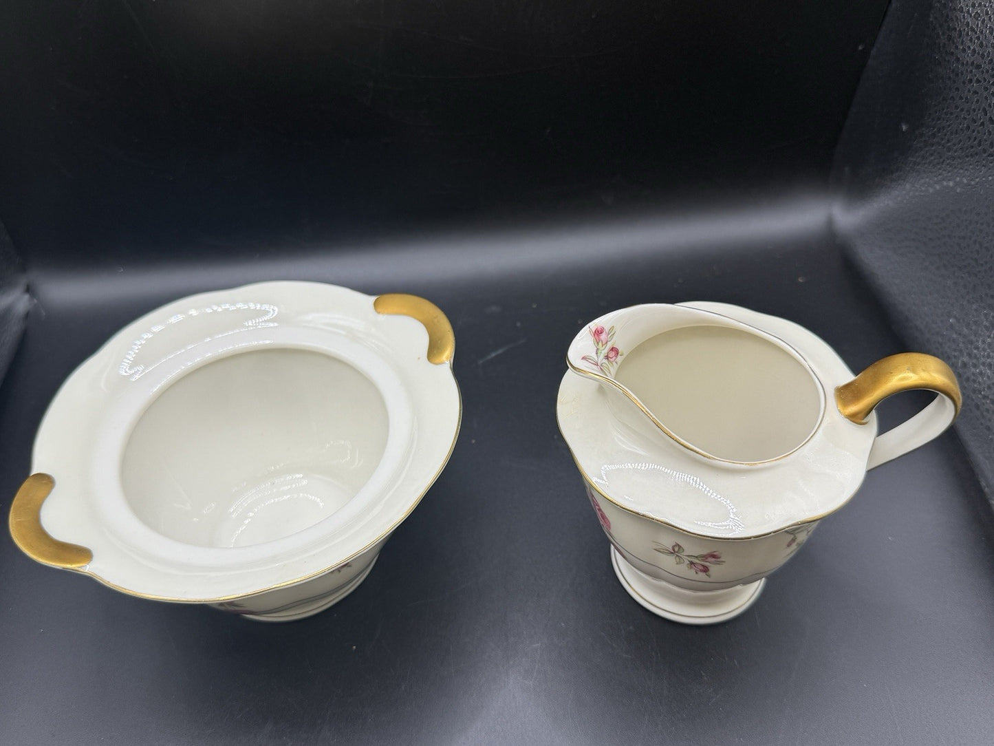 Theodore Haviland Delaware  Pink Roses New York Cream & Sugar