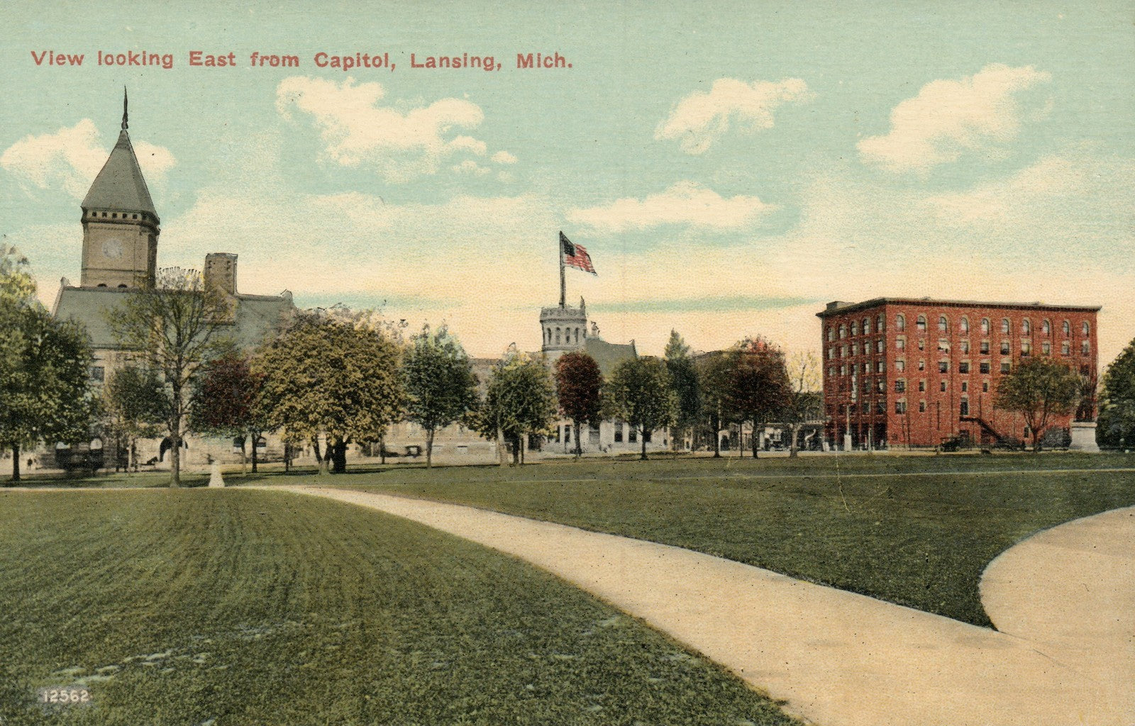 View Looking East from Capitol Lansing Mich Michigan MI  Postcard