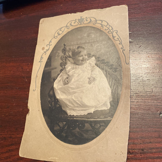 Vintage Victorian Real Photo Cabinet Card Baby Infant Walter Edward Mol