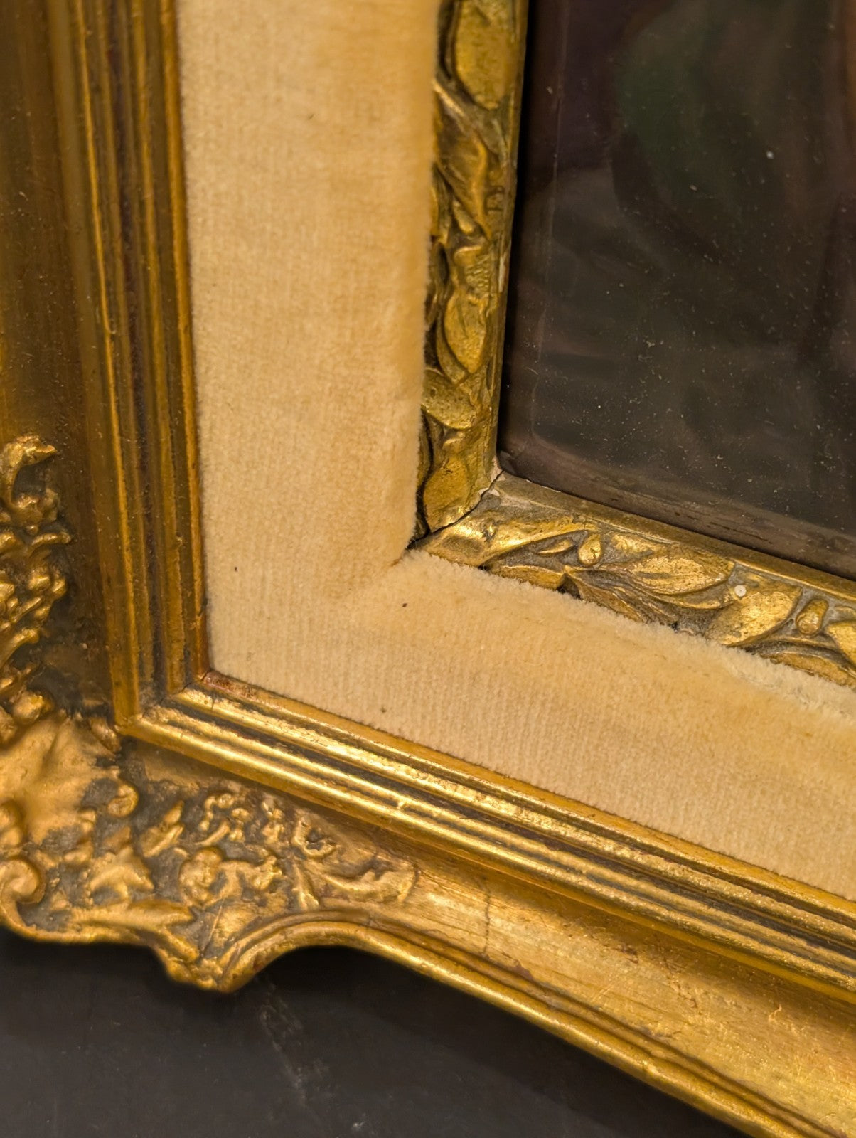 Hand Painted German Porcelain Plaque, Contemplation After Piot Gold Frame KPM ?