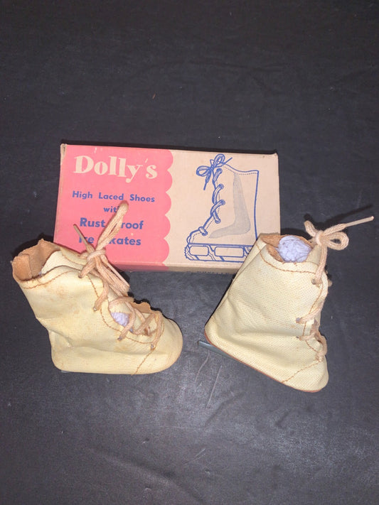 Vintage Dolly's High Laced Shoes with Rust Proof Ice Skates