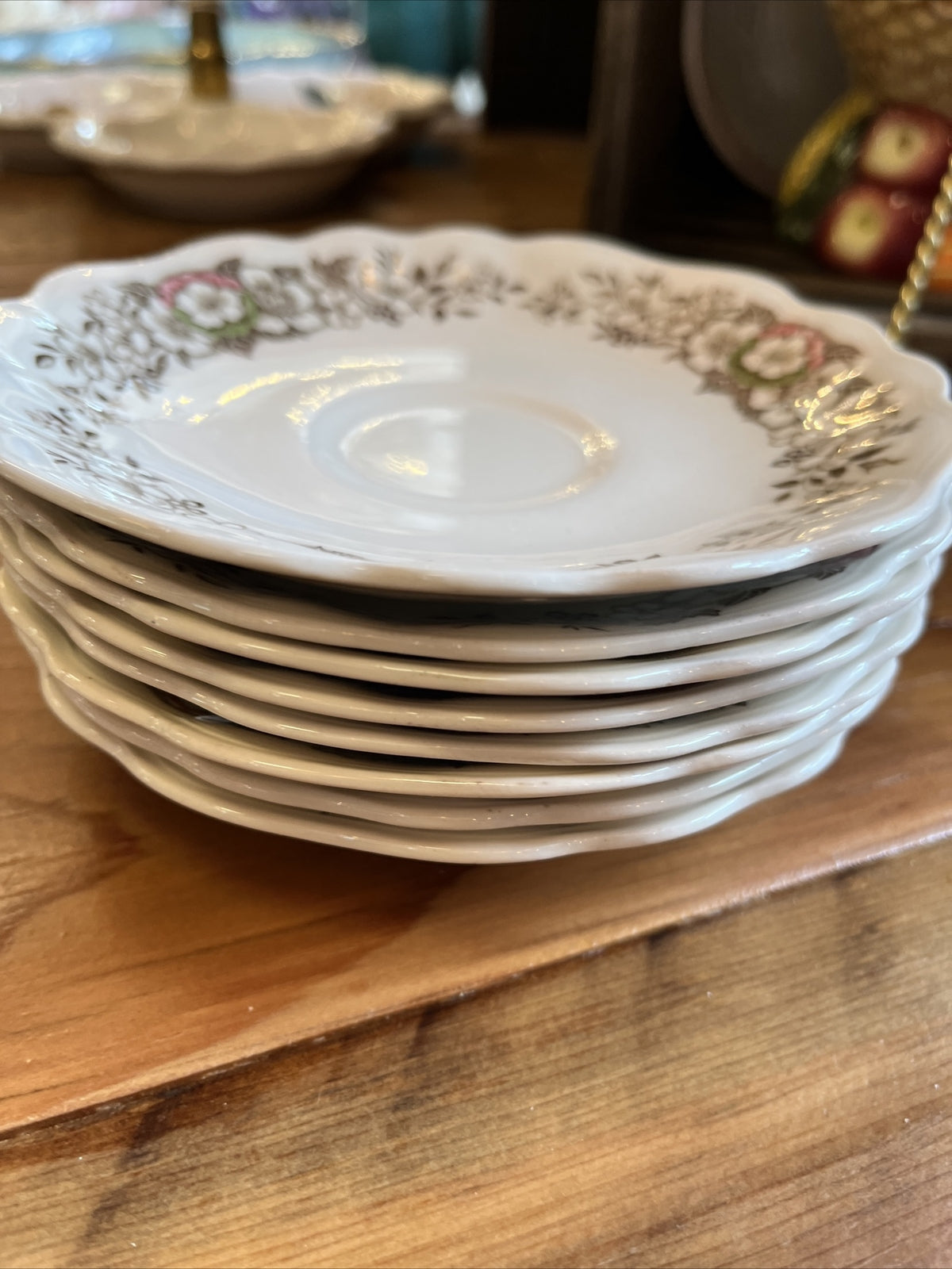 Beautiful 5.5” English Staffordshire China  Saucers (8)