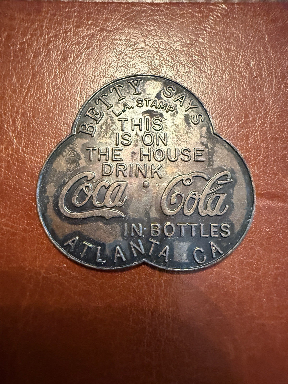 Betty Says This is on the House 1 CA California Coca Cola Free Drink Token