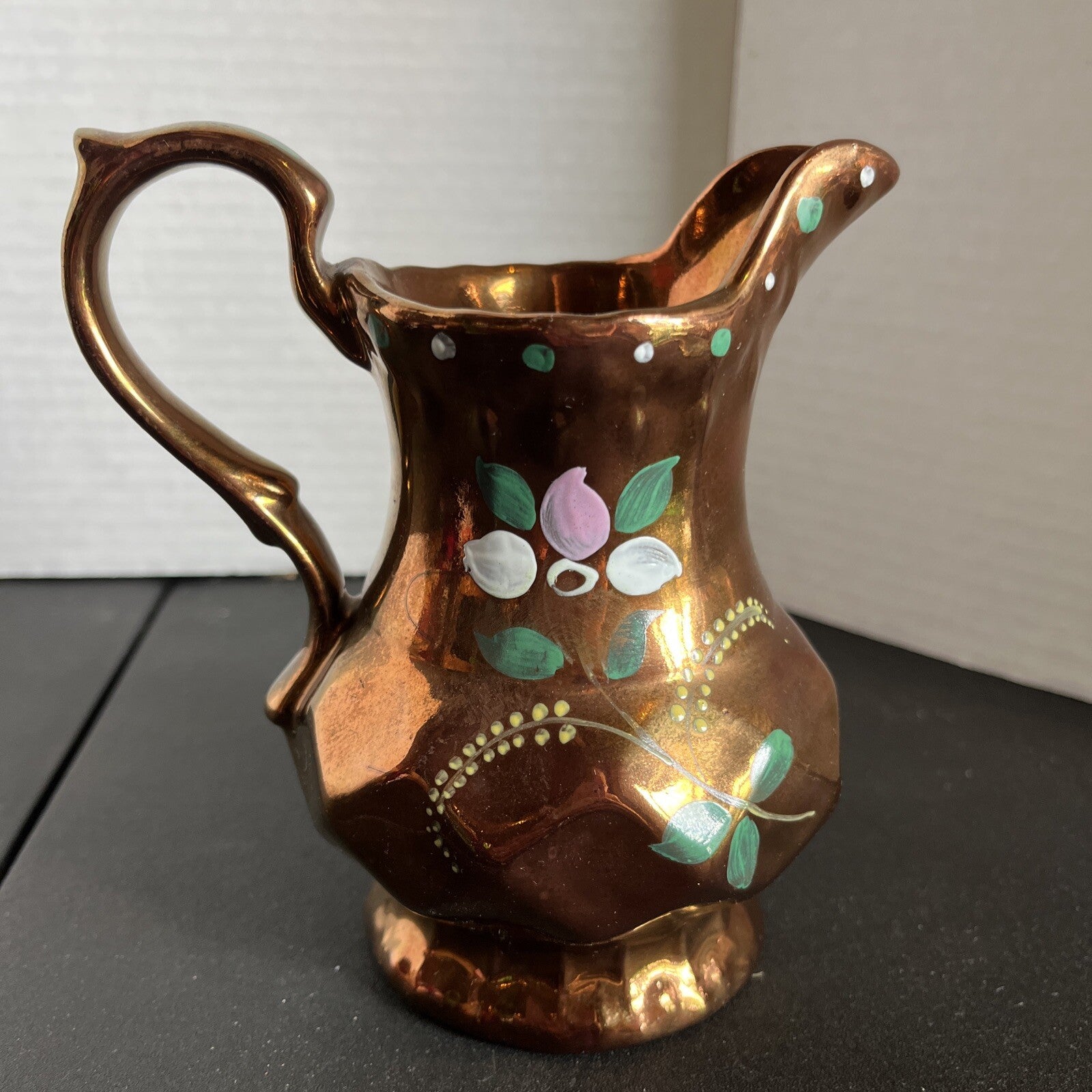 Copper Luster Pitcher by WADE - Made in England - Hand painted