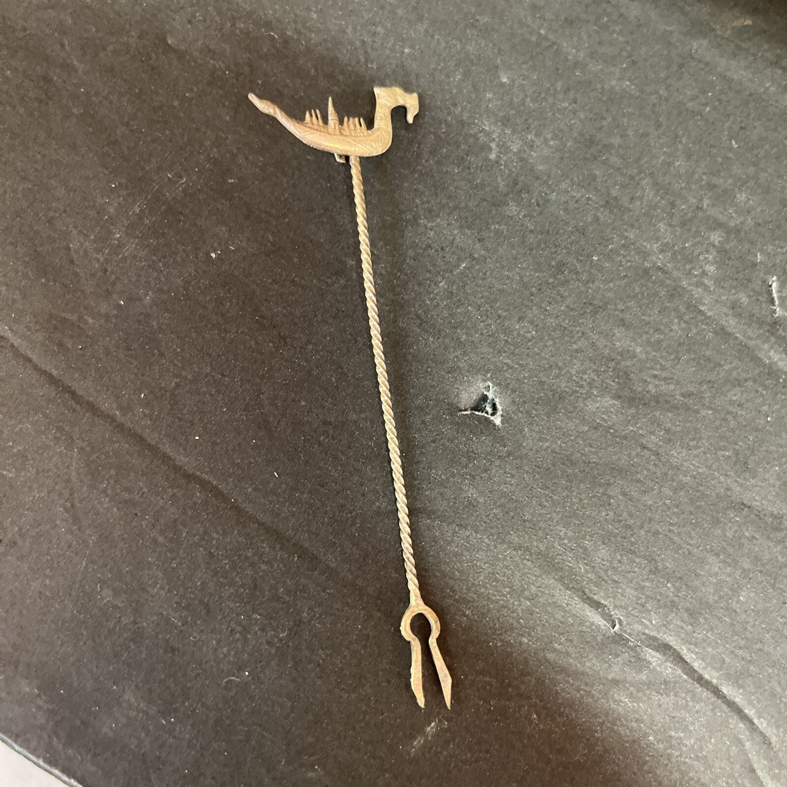 Vintage Antique Hair Pin, Bobby Pin With , Dragon On One End  3” Long