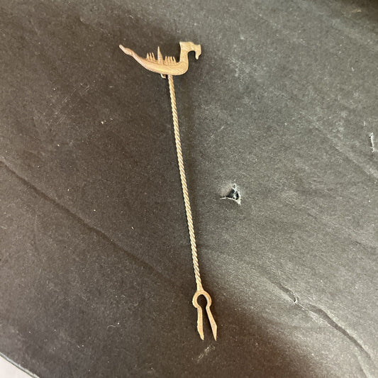 Vintage Antique Hair Pin, Bobby Pin With , Dragon On One End  3” Long