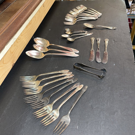 Lot Of 28 Silverware. 1847 Rogers,Gotham,Wallace,Sweden,Mexico & More