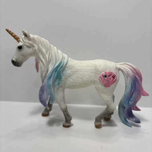 2017 Schleich Bayala Seashell Unicorn Mare Pastel & Glitter Mane & Tail Toy