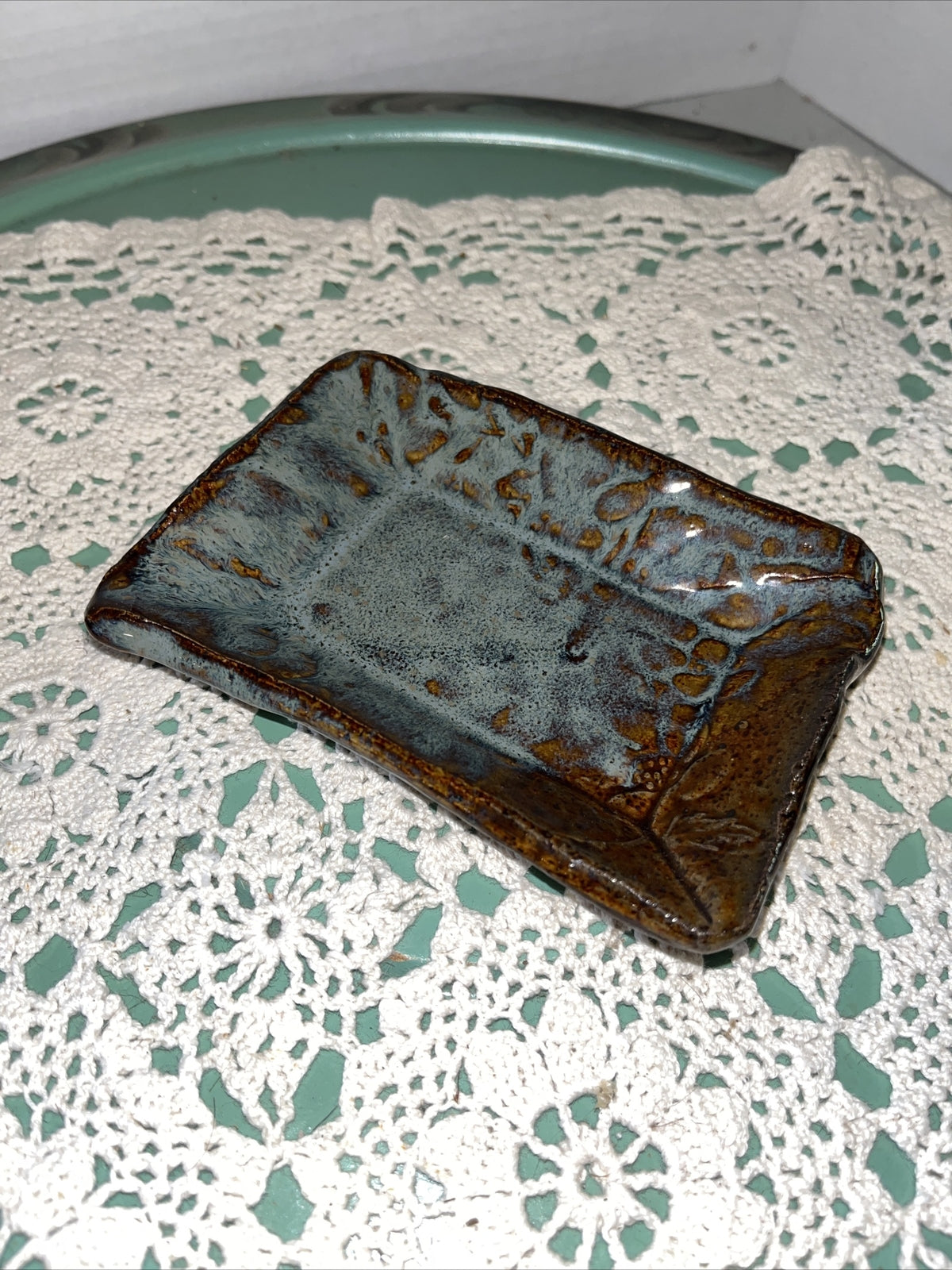Studio Art Pottery Trinket Dish / Soap Dish  USA Made. 5”