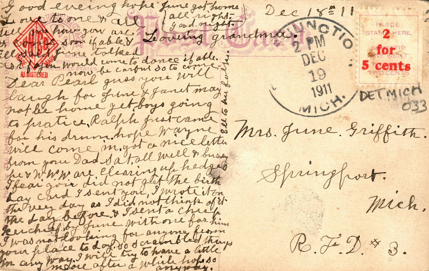 Casino Front View Belle Isle Park Detroit  MI Michigan Postcard