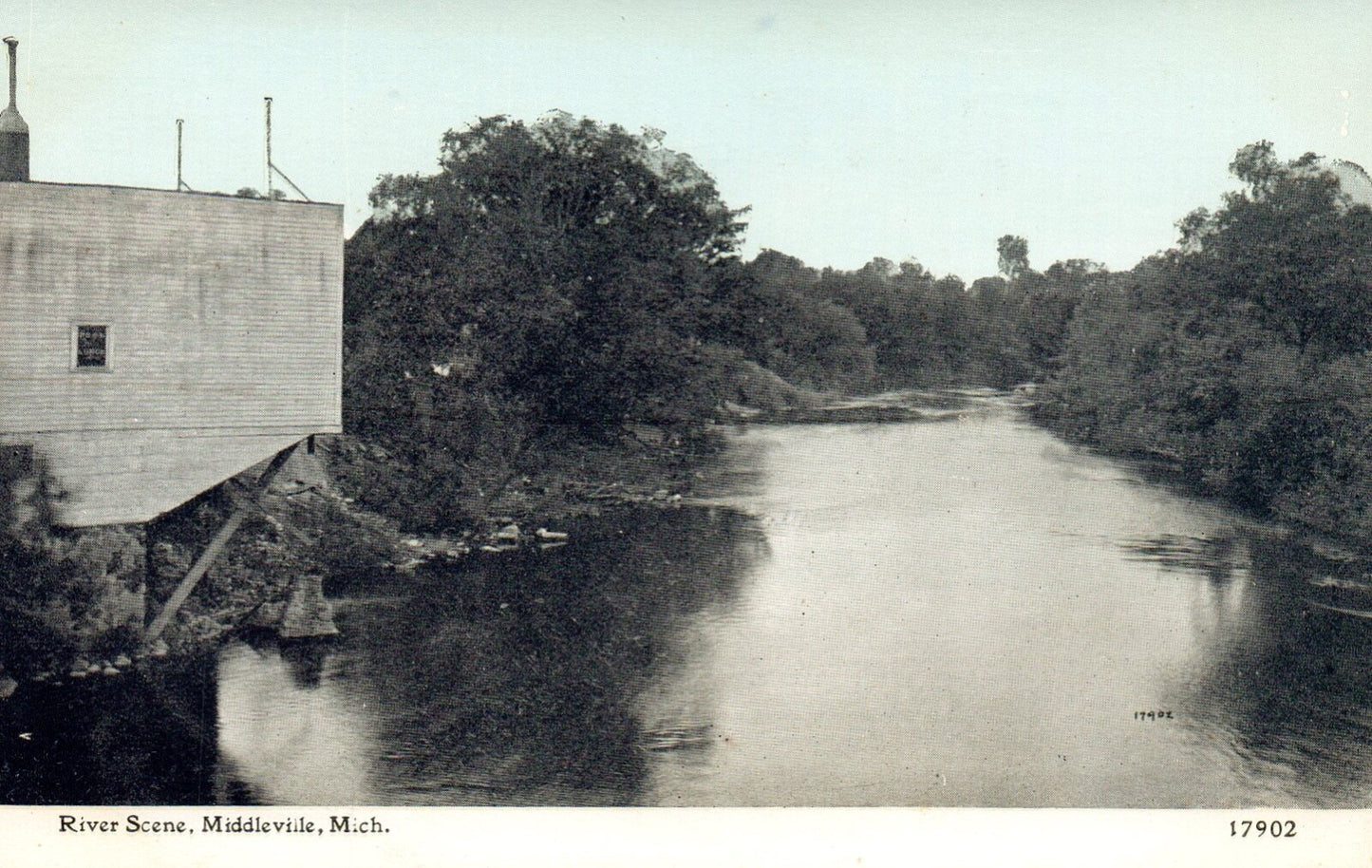 River Scene in Middleville MI Michigan Postcard