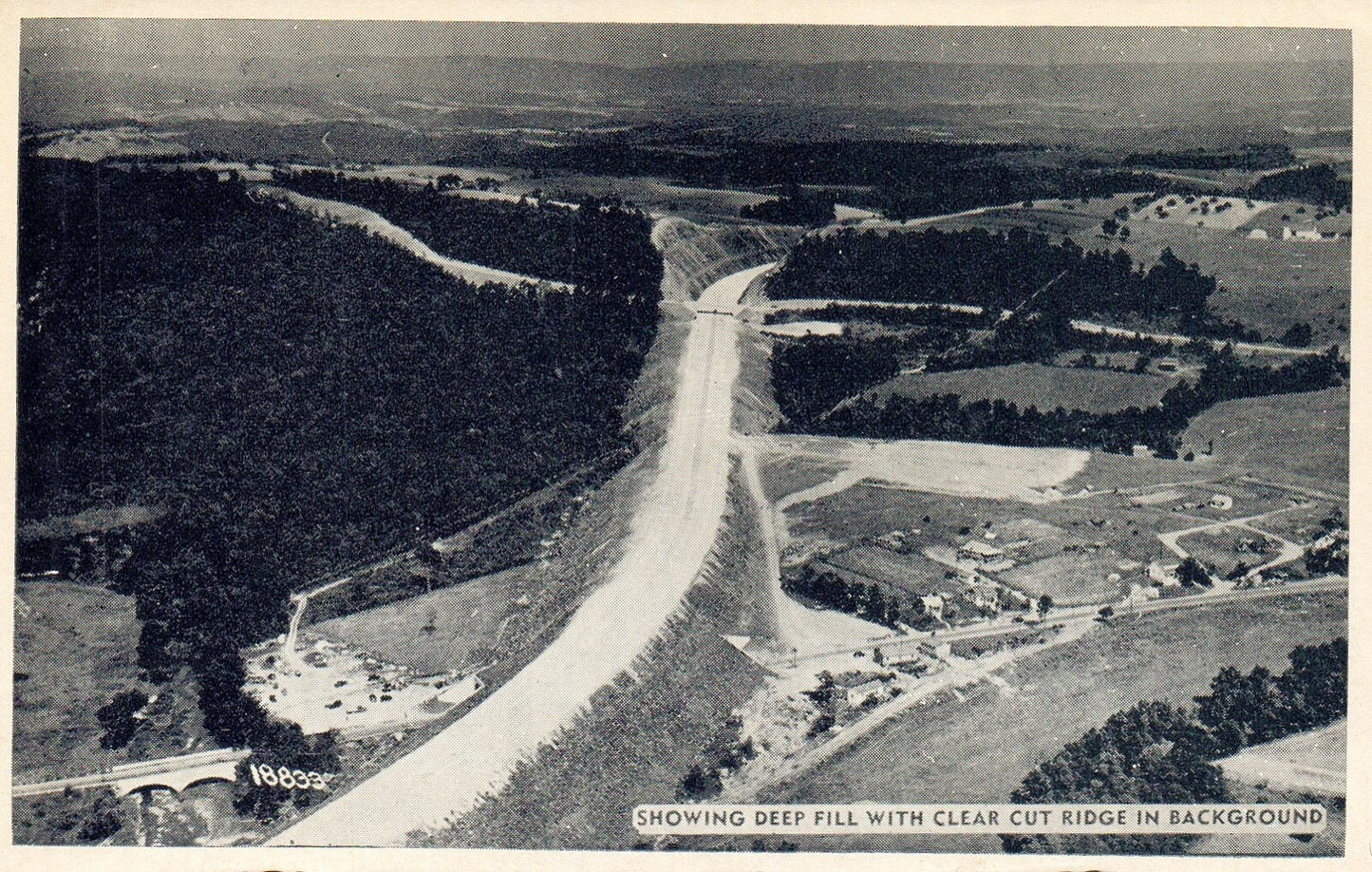 Showing Deep Fill with Clear Cut Ridge in Background Pennsylvania PA Postcard