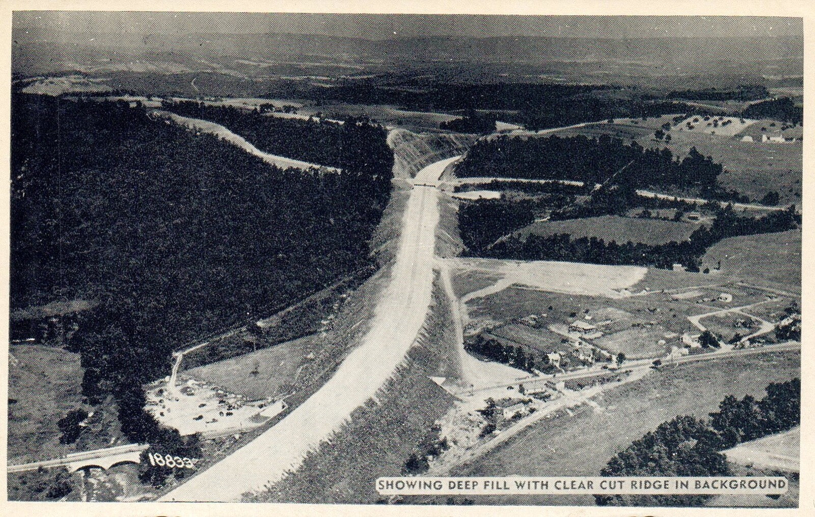 Showing Deep Fill with Clear Cut Ridge in Background Pennsylvania PA Postcard