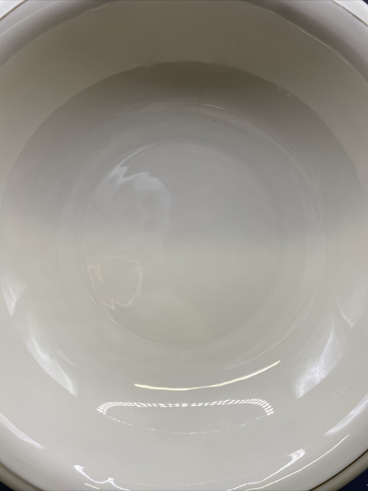 RARE 8.5" Waldershof Bavaria Serving Bowl with handles Cream with Gold Rim