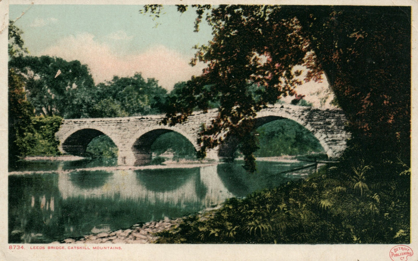 Scenic View Leeds Bridge Catskill Mountains  New York NY Postcard