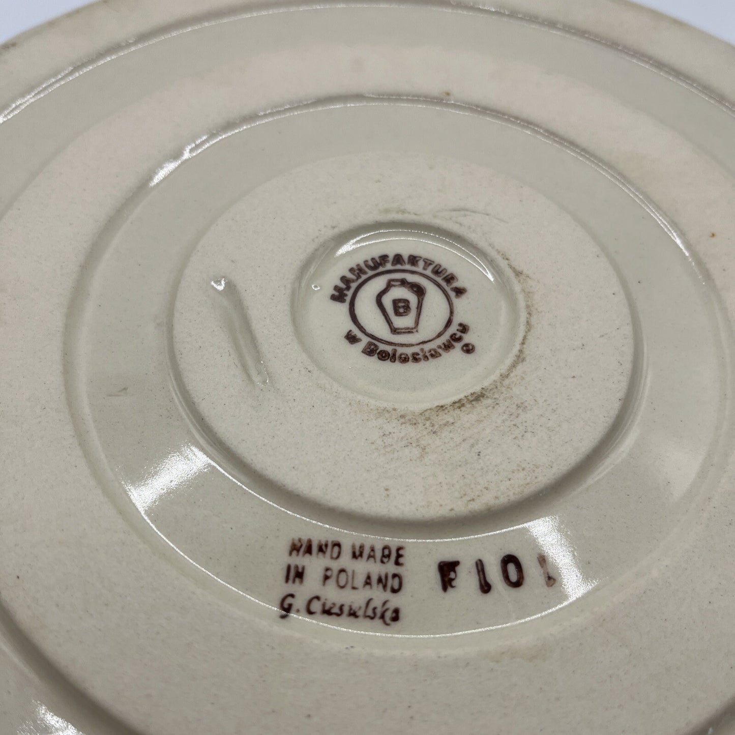 Polish Pottery Pie Quiche Dish Fluted Edge 9" - Blue Flower