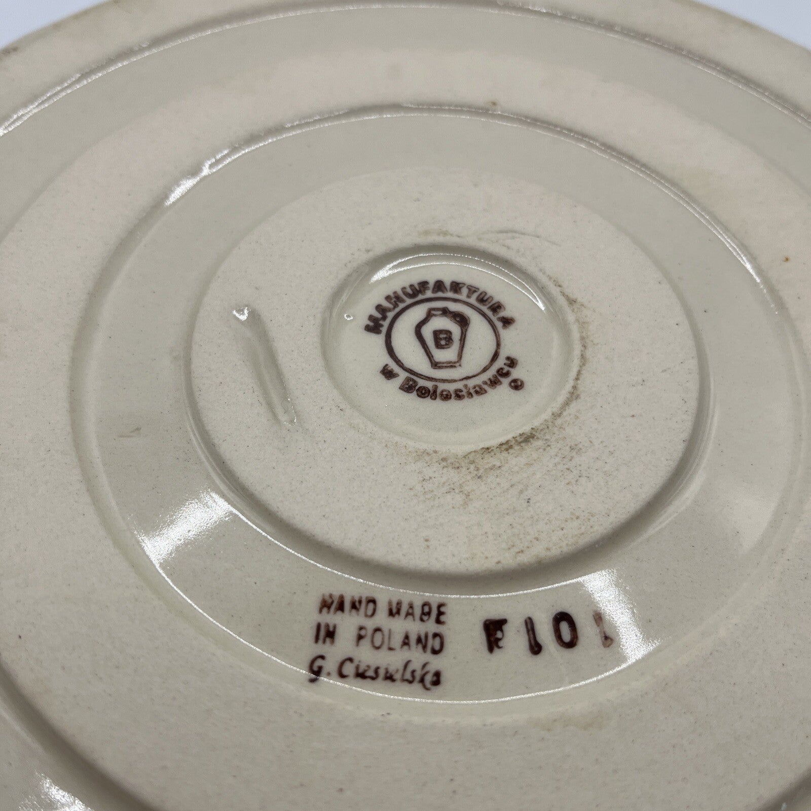 Polish Pottery Pie Quiche Dish Fluted Edge 9" - Blue Flower