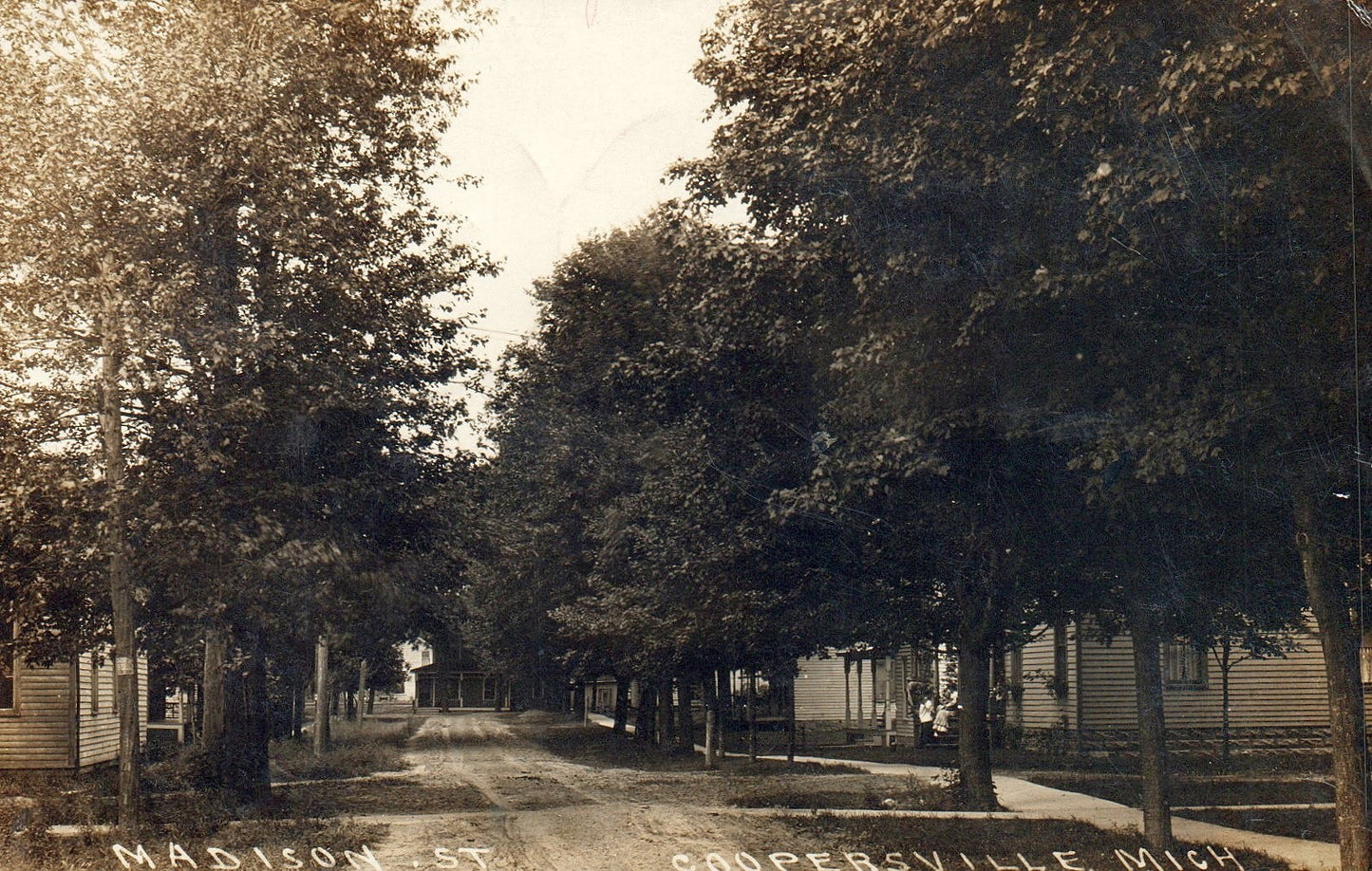Real Photo of Madison Street in Coopersville MI Michigan Postcard
