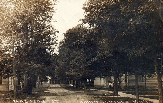 Real Photo of Madison Street in Coopersville MI Michigan Postcard