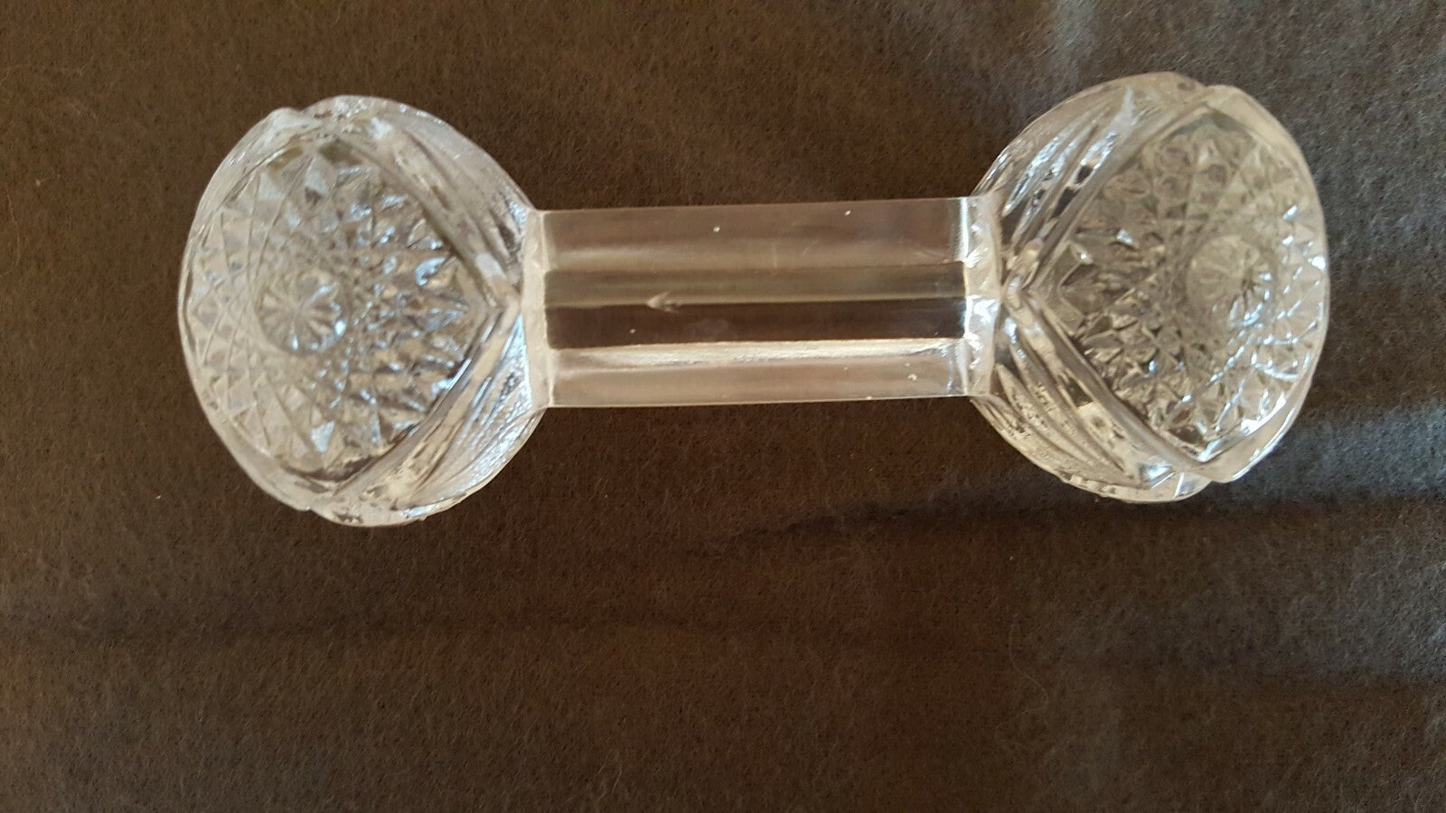 Vintage Antique Fine Cut Glass Lead Crystal Knife Rest Holder  E