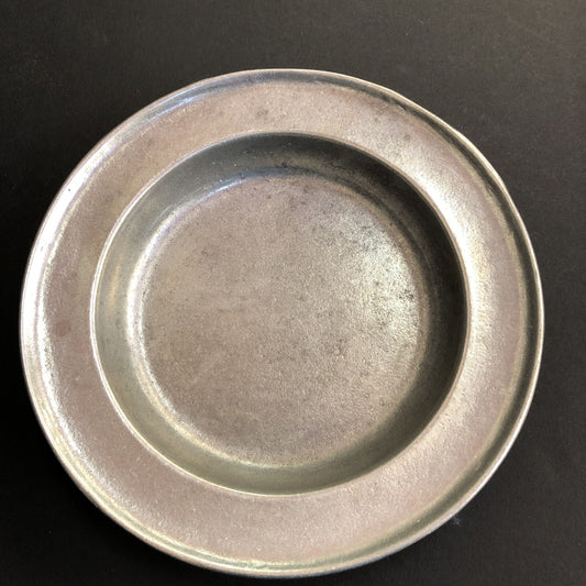 Vintage Pewter 8" Bowl Dish Marked with V