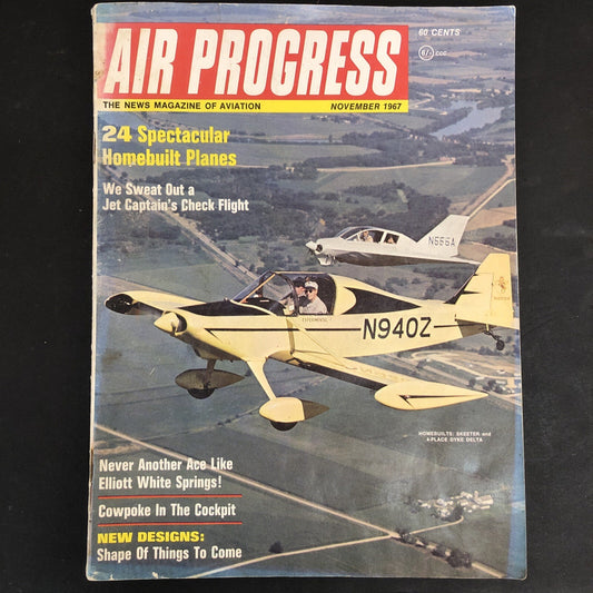 Air Progress Magazine 24 Homebuilt Planes  November 1967 Aviation