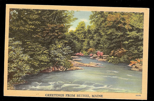 Greetings from Bethel Maine ME Postcard
